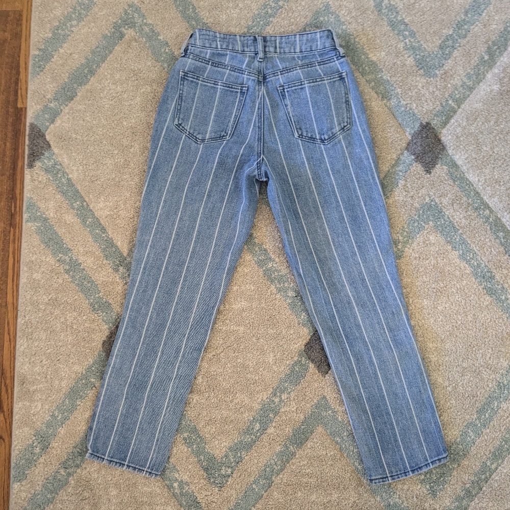 Pacsun Window Pane Striped Mom Jeans, Size 22 - Picture 3 of 3